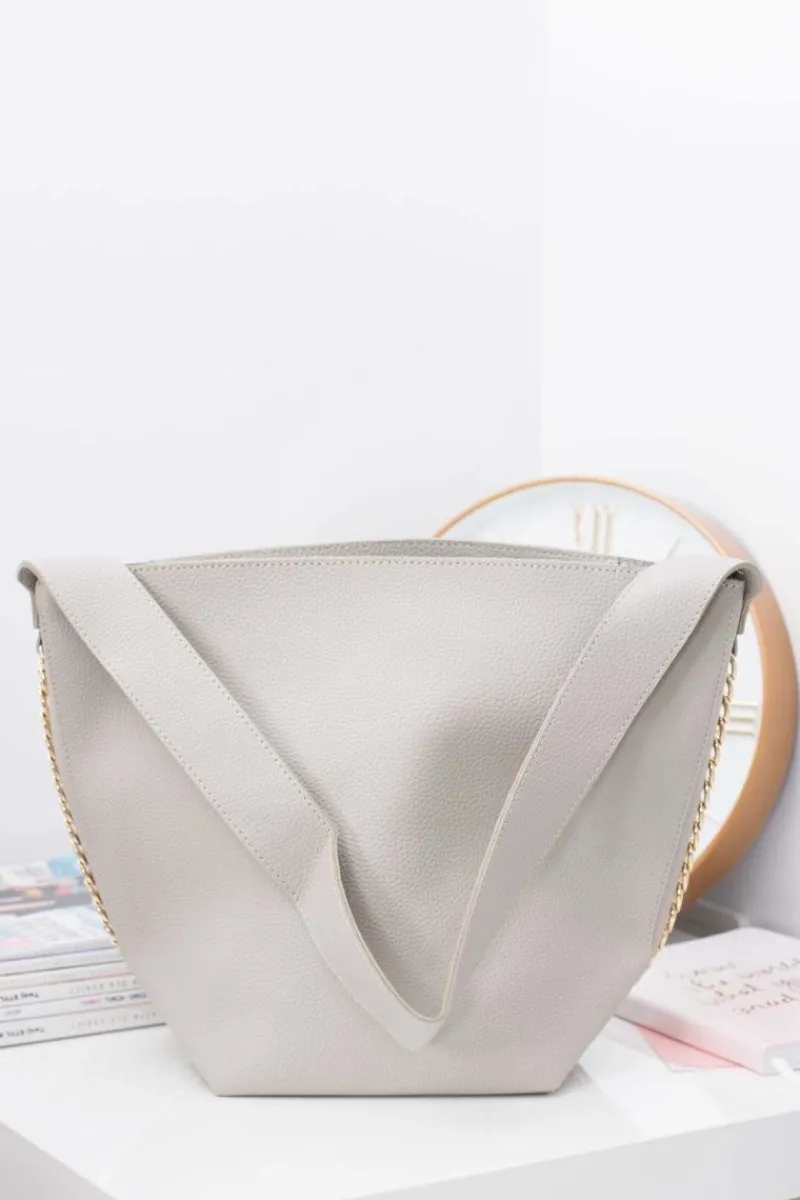 Torebki Klasyczne>Boto Szara Torebka Damska A4 Shopper Bag