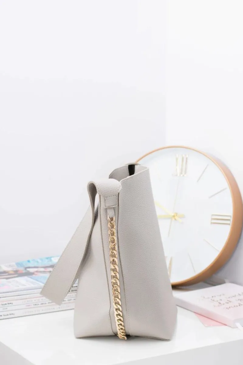 Torebki Klasyczne>Boto Szara Torebka Damska A4 Shopper Bag