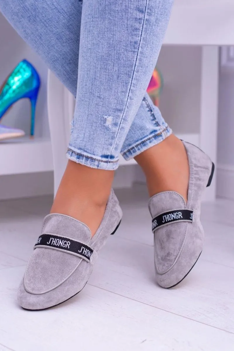 Szare Mokasyny Damskie Lu Boo Horten Damskie Mokasyny Damskie Zamszowe