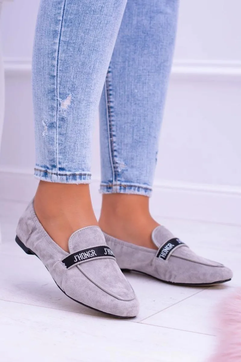 Szare Mokasyny Damskie Lu Boo Horten Damskie Mokasyny Damskie Zamszowe