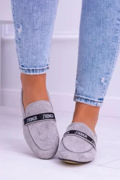 Szare Mokasyny Damskie Lu Boo Horten Damskie Mokasyny Damskie Zamszowe