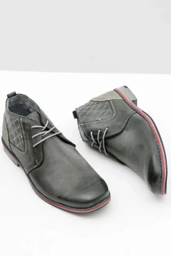 Boto Szare Męskie Skórzane Półbuty Graziano