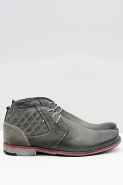 Boto Szare Męskie Skórzane Półbuty Graziano