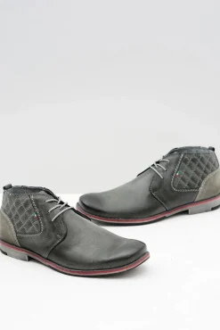 Boto Szare Męskie Skórzane Półbuty Graziano