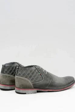 Boto Szare Męskie Skórzane Półbuty Graziano