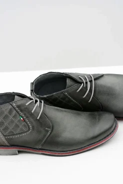 Boto Szare Męskie Skórzane Półbuty Graziano