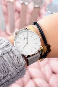 Zegarki>Giorgio&Dario Szary Stylowy Skórzany Damski Zegarek