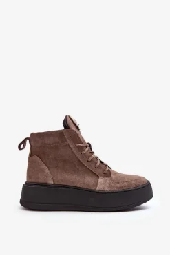 Botki Sznurowane|Brązowe I Beżowe Botki><noscript><img width=