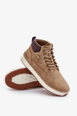 Discount Big Star Shoes Sznurowane Botki Męskie Big Star OO174560 Hi-Poly System Brązowe Brązowy