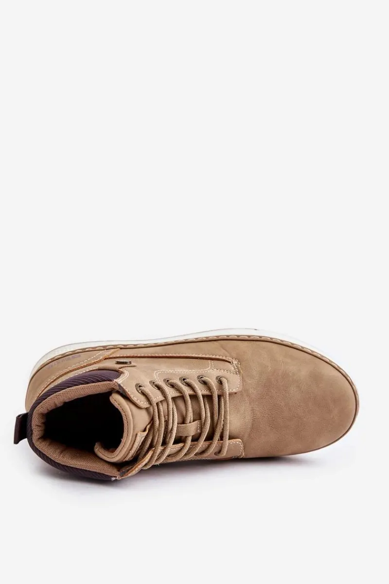 Discount Big Star Shoes Sznurowane Botki Męskie Big Star OO174560 Hi-Poly System Brązowe Brązowy