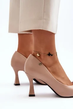 Clearance Buty damskie Vinceza Szpiki Eko Skórzane Beżowe Kismetti