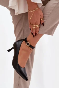 Best Szpilki Czółenka Z Paskiem Czarne Perrine Damskie Czółenka Klasyczne