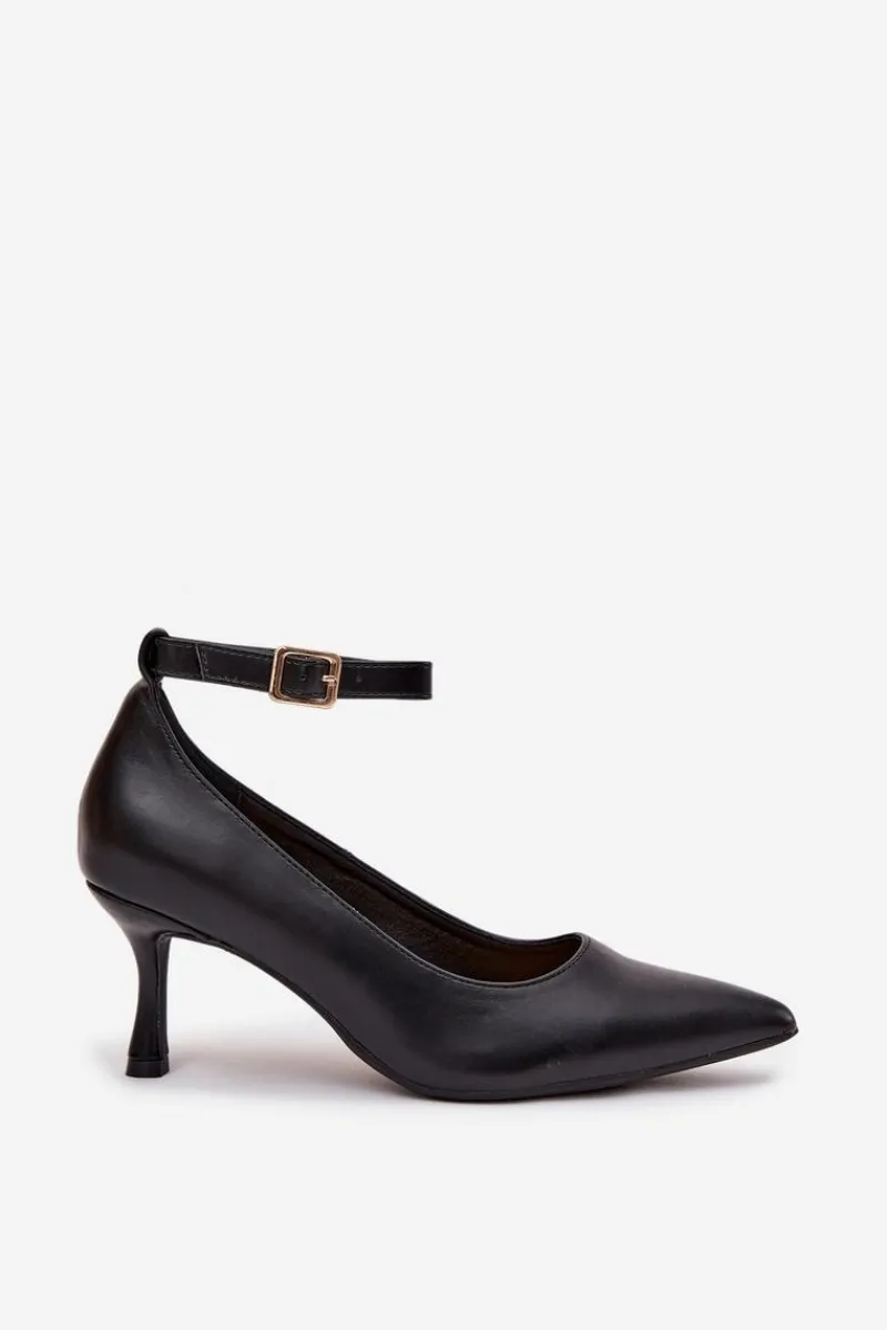 Best Szpilki Czółenka Z Paskiem Czarne Perrine Damskie Czółenka Klasyczne