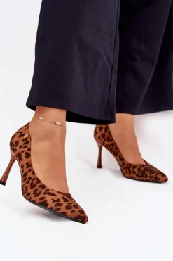 Hot Buty damskie Vinceza Szpilki Damskie W Panterkę Vinceza 62264 Brązowe