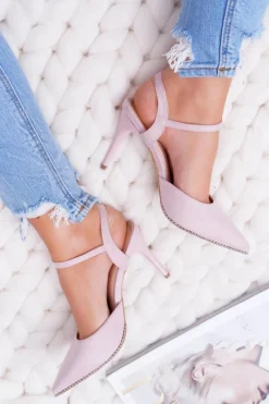 Discount Szpilki Damskie W Szpic Lakierowany Obcas Różowe Trends Damskie Szpilki Zamszowe