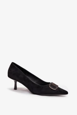 Online Boto Szpilki Damskie Z Ozdobnym Detalem Czarne Amelora Czarny