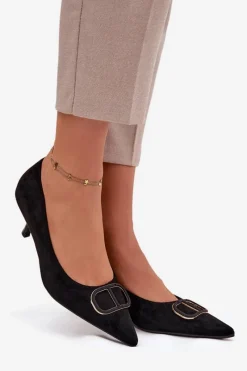 Online Boto Szpilki Damskie Z Ozdobnym Detalem Czarne Amelora Czarny