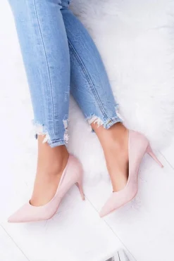 Best Boto Szpilki Damskie Zamszowe W Szpic Różowe Cream