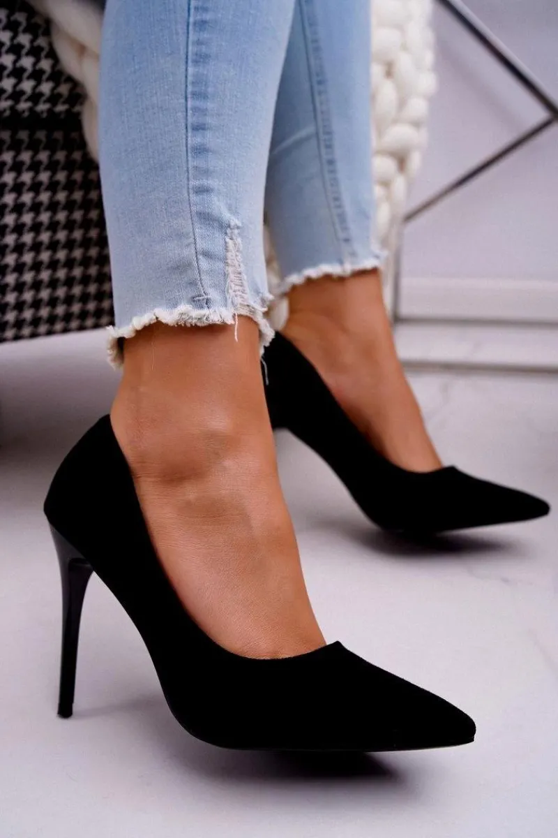 Szpilki Damskie Zamszowe Czarne Betty Damskie Szpilki Zamszowe