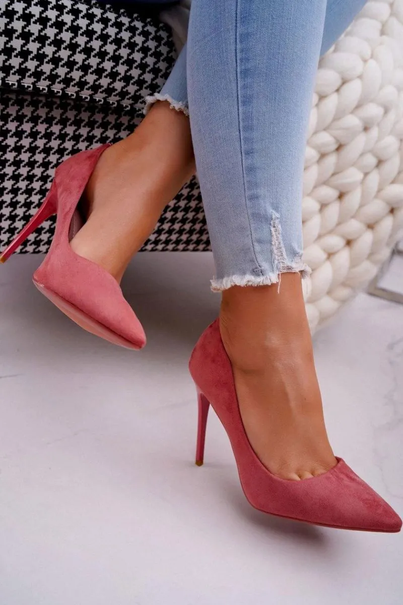 Szpilki Zamszowe>Boto Szpilki Damskie Zamszowe Różowe Betty