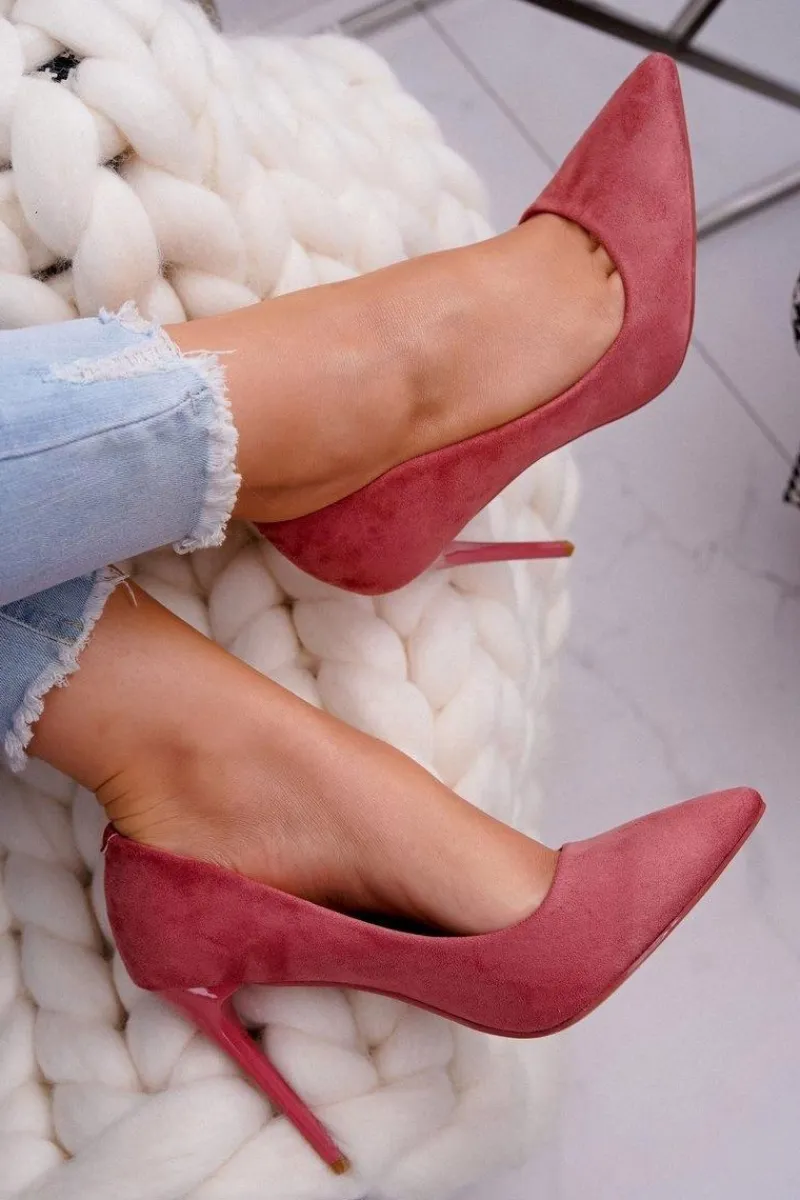 Szpilki Zamszowe>Boto Szpilki Damskie Zamszowe Różowe Betty