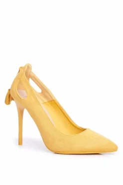 Szpilki Zamszowe></noscript>Boto Szpilki Damskie Zamszowe W Szpic Żółte Leven