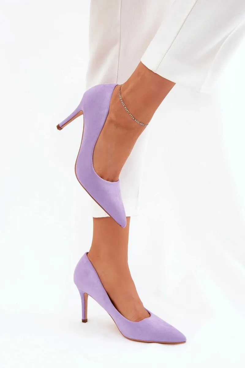 Sale Boto Szpilki Z Eko Zamszu Fioletowe Vannith