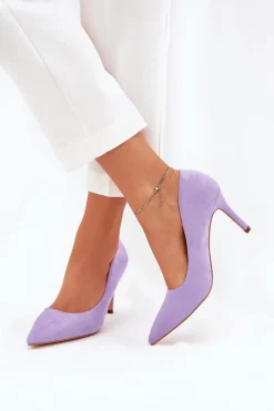 Sale Boto Szpilki Z Eko Zamszu Fioletowe Vannith