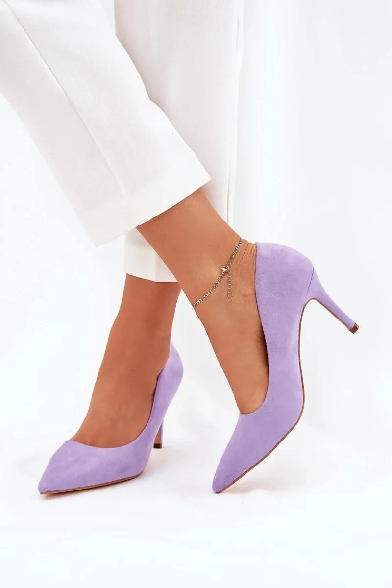 Sale Boto Szpilki Z Eko Zamszu Fioletowe Vannith