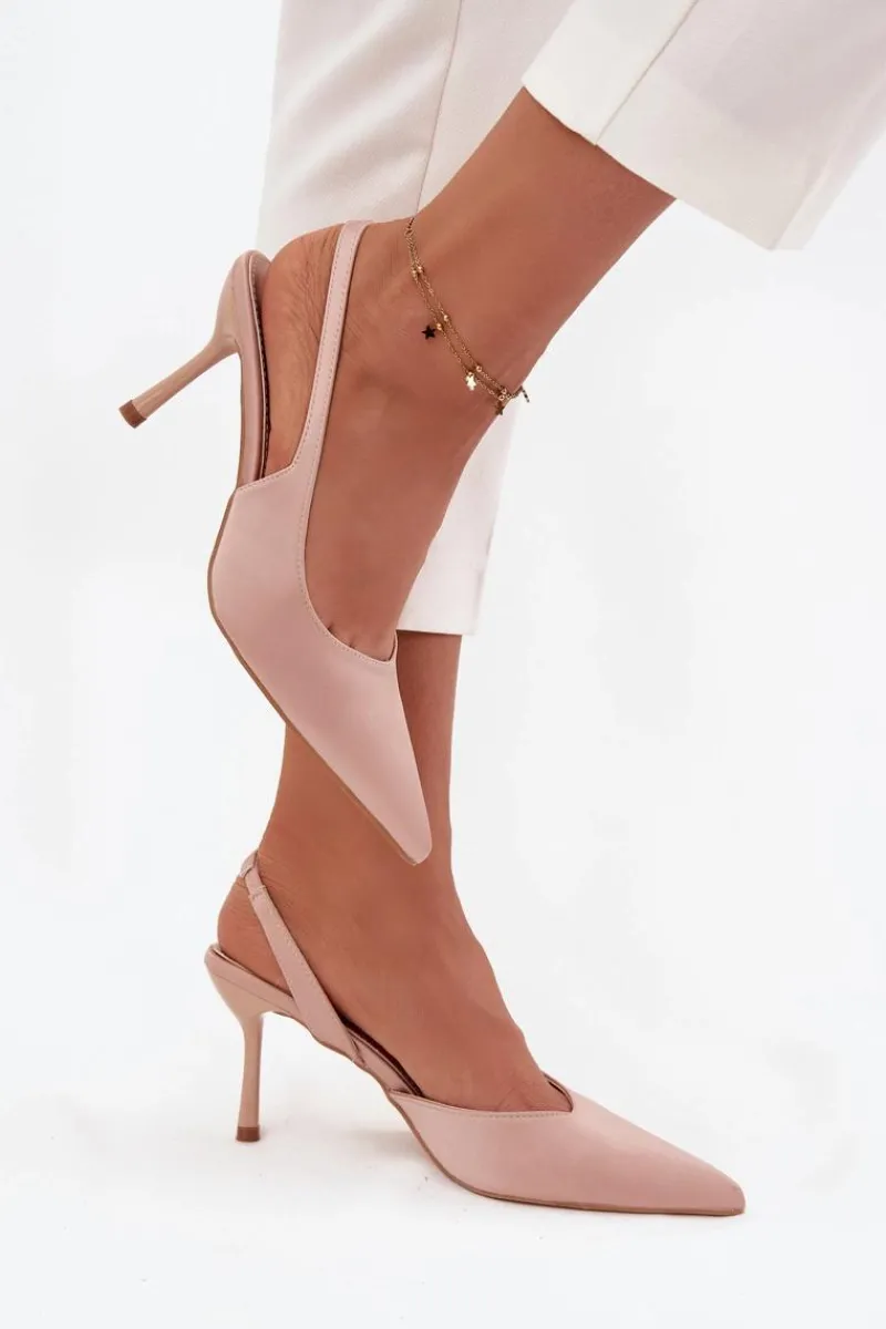 Czółenka Klasyczne>Boto Szpilki Z Odkrytymi Piętami Beżowe Lenira Beżowy