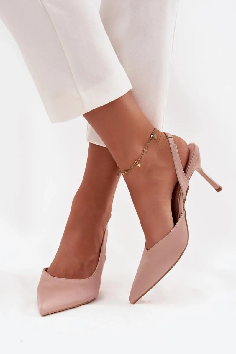 Czółenka Klasyczne>Boto Szpilki Z Odkrytymi Piętami Beżowe Lenira Beżowy