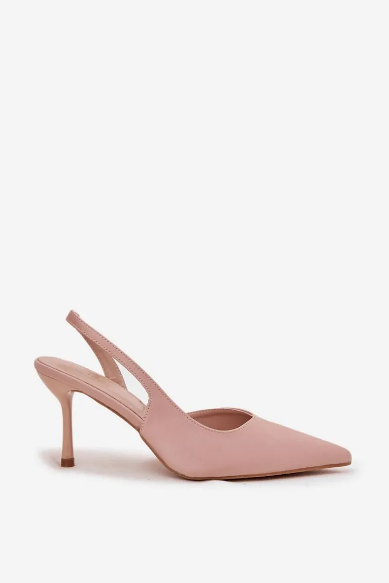 Czółenka Klasyczne>Boto Szpilki Z Odkrytymi Piętami Beżowe Lenira Beżowy