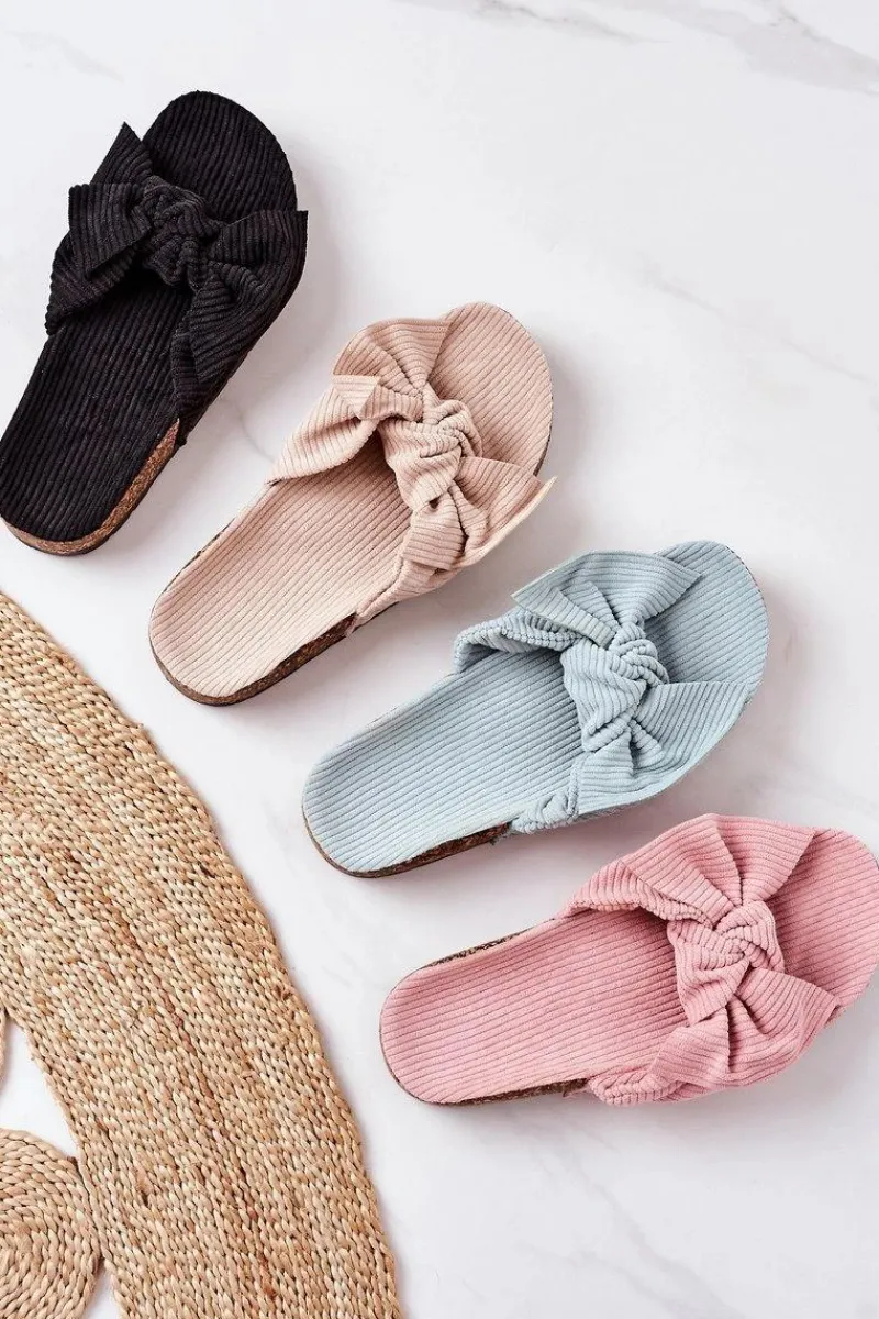 Klapki Korkowe|Klapki Damskie Klasyczne>Boto Sztruksowe Klapki Na Korku Miętowe Summertime