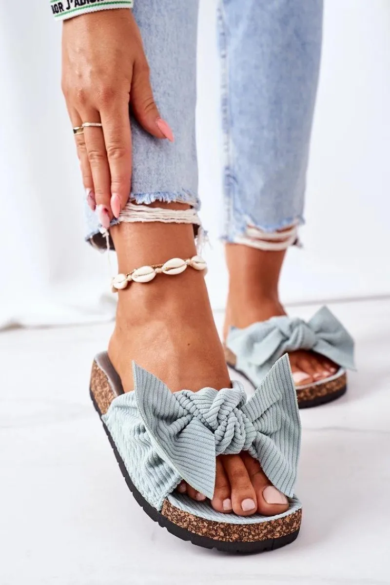 Klapki Korkowe|Klapki Damskie Klasyczne>Boto Sztruksowe Klapki Na Korku Miętowe Summertime