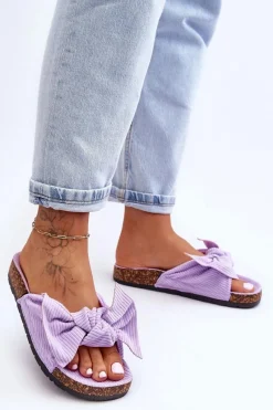 Klapki Korkowe|Klapki Na Platformie>Boto Sztruksowe Klapki Na Korku Fioletowe Summertime