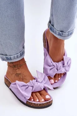 Klapki Korkowe|Klapki Na Platformie></noscript>Boto Sztruksowe Klapki Na Korku Fioletowe Summertime