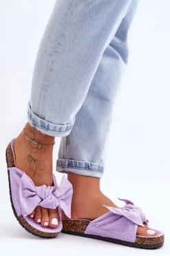 Klapki Korkowe|Klapki Na Platformie></noscript>Boto Sztruksowe Klapki Na Korku Fioletowe Summertime