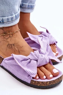 Klapki Korkowe|Klapki Na Platformie></noscript>Boto Sztruksowe Klapki Na Korku Fioletowe Summertime