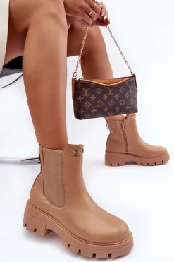 Botki Ocieplane|Brązowe I Beżowe Botki><noscript><img width=