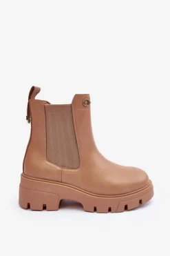 Botki Ocieplane|Brązowe I Beżowe Botki><noscript><img width=