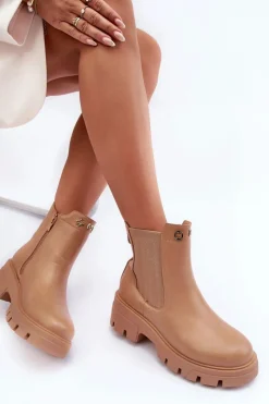 Botki Ocieplane|Brązowe I Beżowe Botki><noscript><img width=