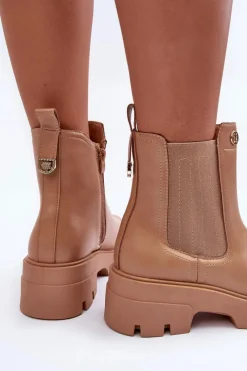 Botki Ocieplane|Brązowe I Beżowe Botki><noscript><img width=