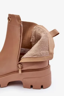 Botki Ocieplane|Brązowe I Beżowe Botki><noscript><img width=