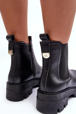 Outlet Sztyblety Botki Damskie Skórzane Z Ozdobami Czarne Lobb Damskie Brązowe I Beżowe Botki|Botki Płaskie