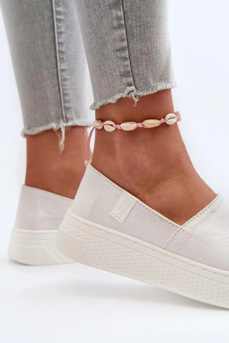 Clearance Big Star Shoes Tenisówki Damskie Na Platformie NN276006 Memory Foam System Białe