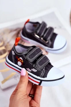 Best Boto Tenisówki Dziecięce na Rzepy Szare Nimalo