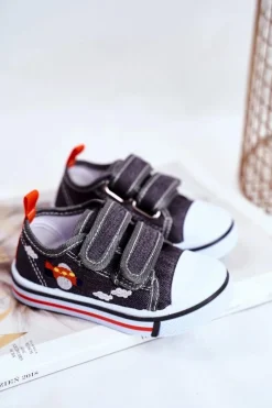 Best Boto Tenisówki Dziecięce na Rzepy Szare Nimalo