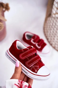 Best Boto Tenisówki Dziecięce na Rzepy Czerwone Stavia