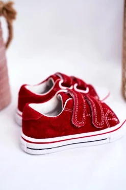 Best Boto Tenisówki Dziecięce na Rzepy Czerwone Stavia