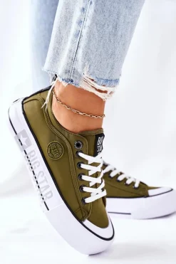 Outlet Big Star Shoes Tenisówki Na Platformie BIG STAR II274024 Khaki
